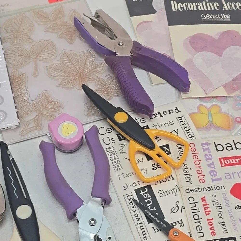 Crafting Lot Creative Scrapbook Punches Corner Wavy Cutters‎ Foil Scissors More